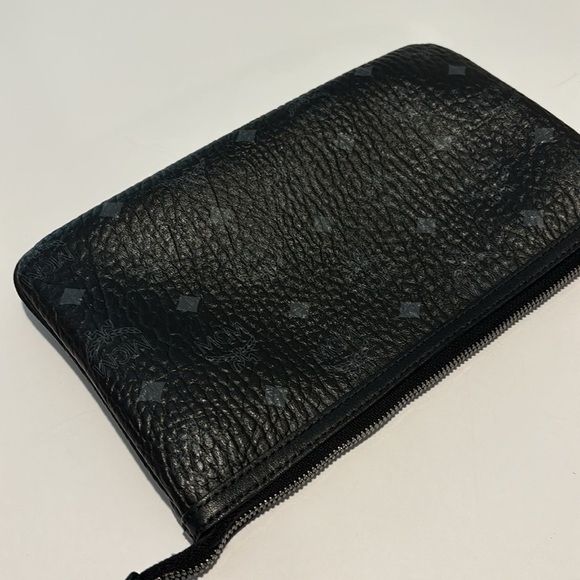 Pre-loved MCM Black Visetos Monogram Pouch Bag - Picture 10 of 12
